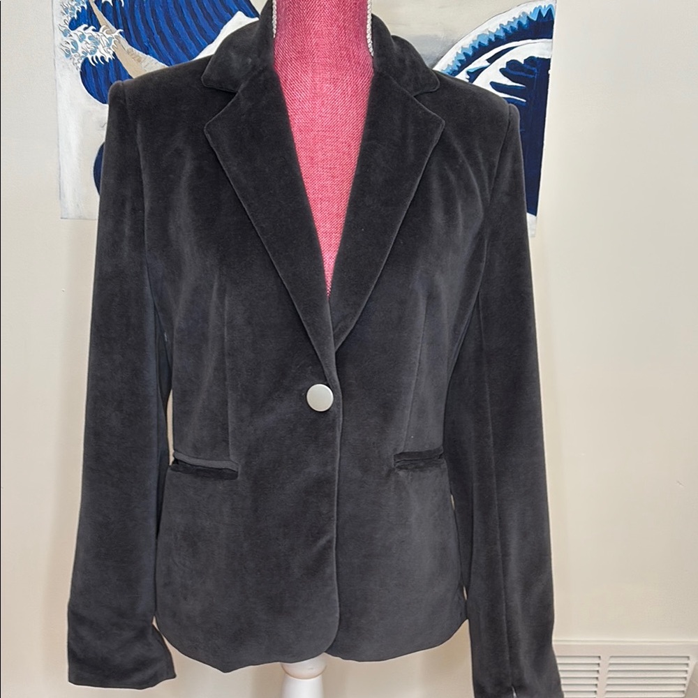 Hipchik Couture Rhinestone Dark Gray Skull Blazer – Size 8 NWT